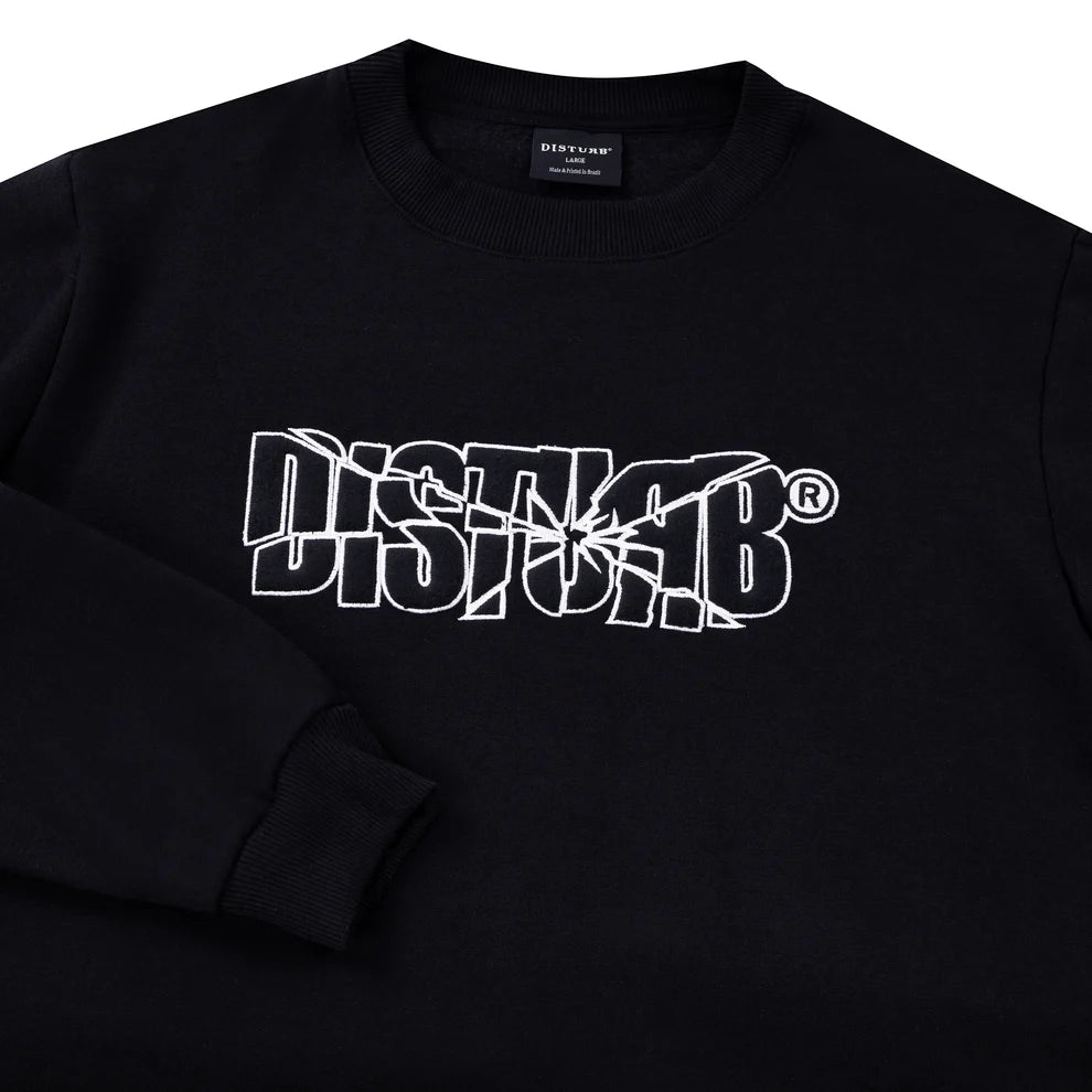 Fragments Crewneck In Black - DISTURB LTDA